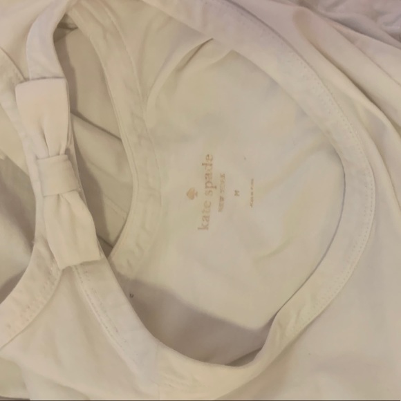 Kate spade ♠️ white tank tee with bow keyhole back - Picture 2 of 6